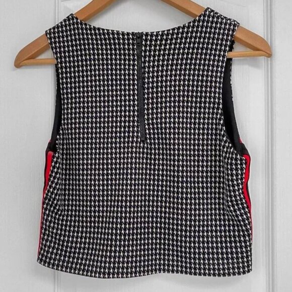 🎬✨ Design Lab - Lord & Taylor - Houndstooth Crop Top - Picture 2 of 9
